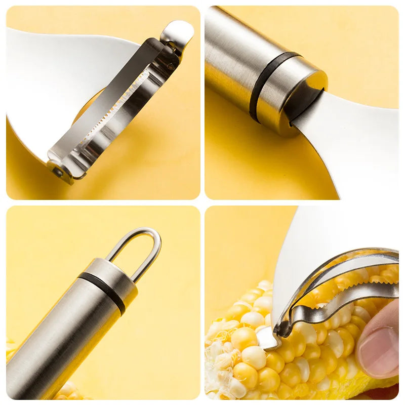 CornMaster Pro: Stainless Steel Corn Peeler & Thresher