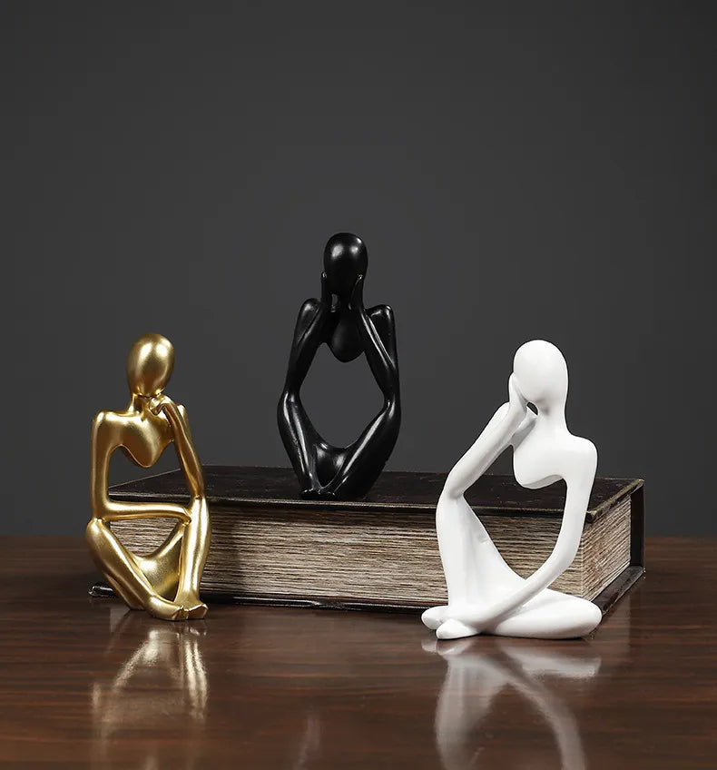 ZenMind Abstracts: The Thinker in Sand - Nordic Elegance for Home and Soul